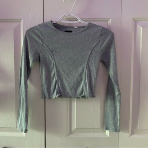 staple gray cropped long sleeve